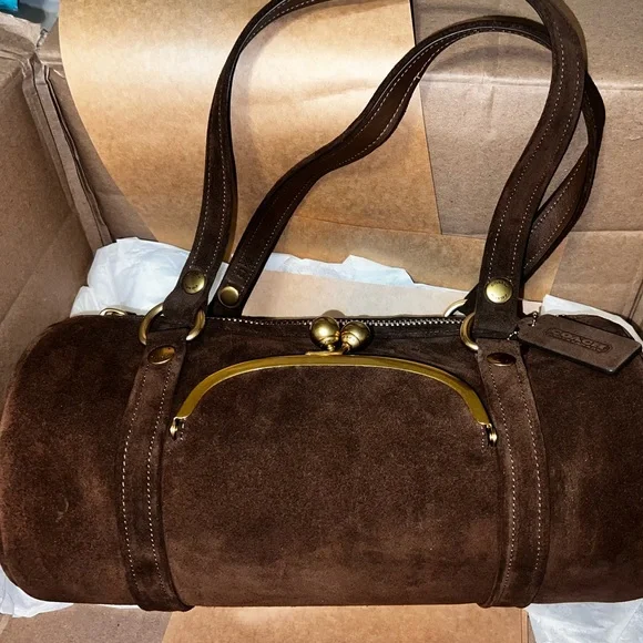 Coach Kisslock Barrel Bag in Chocolate - Picture 5 of 8